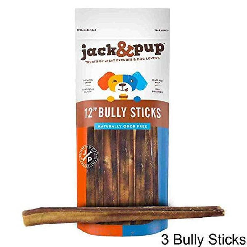 Jack & Pup 12 Inch Bully Stick 3 Pack